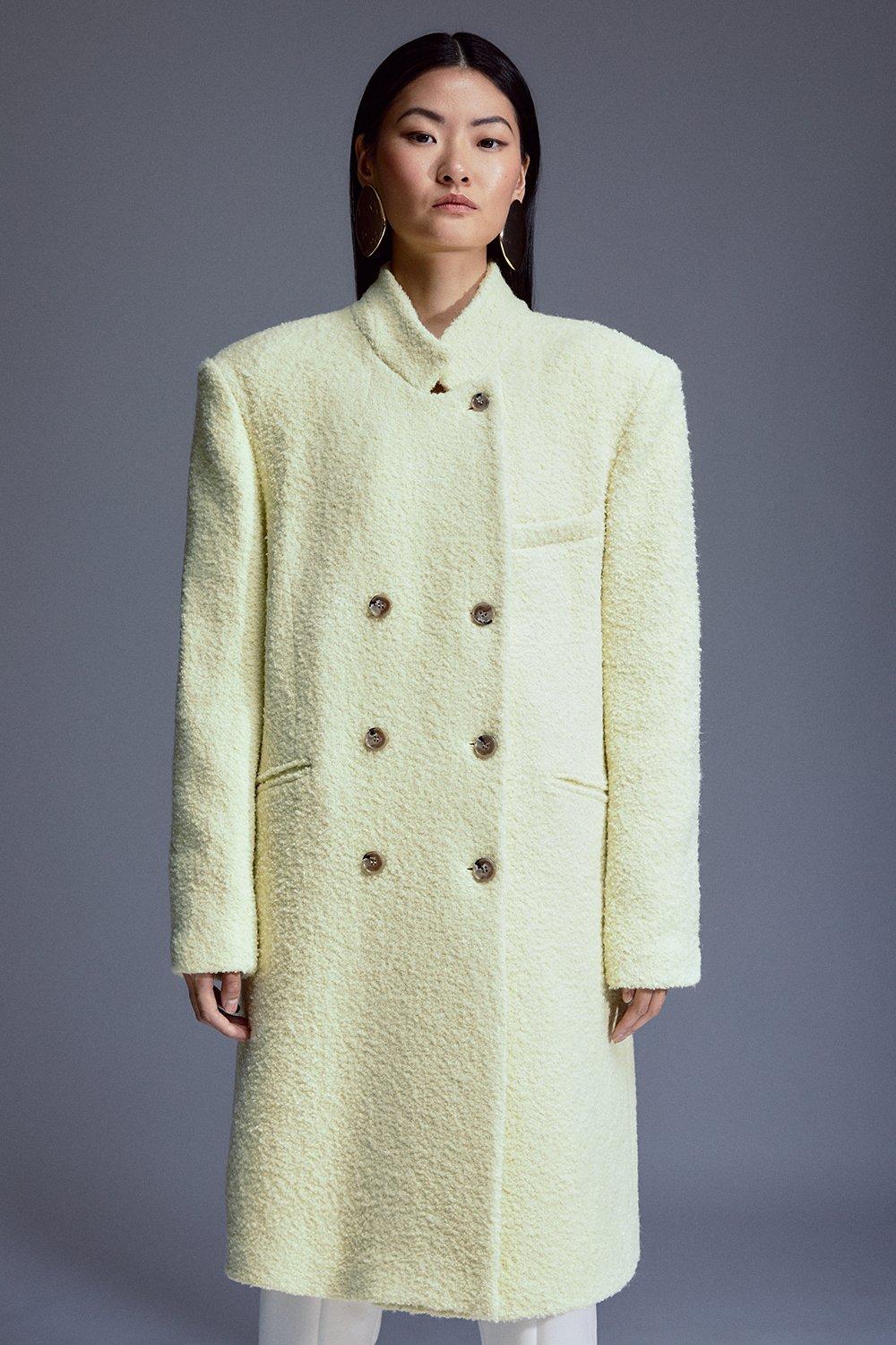 Italian Wool Oversized Cable Effect Wrap Belted Coat | Karen Millen